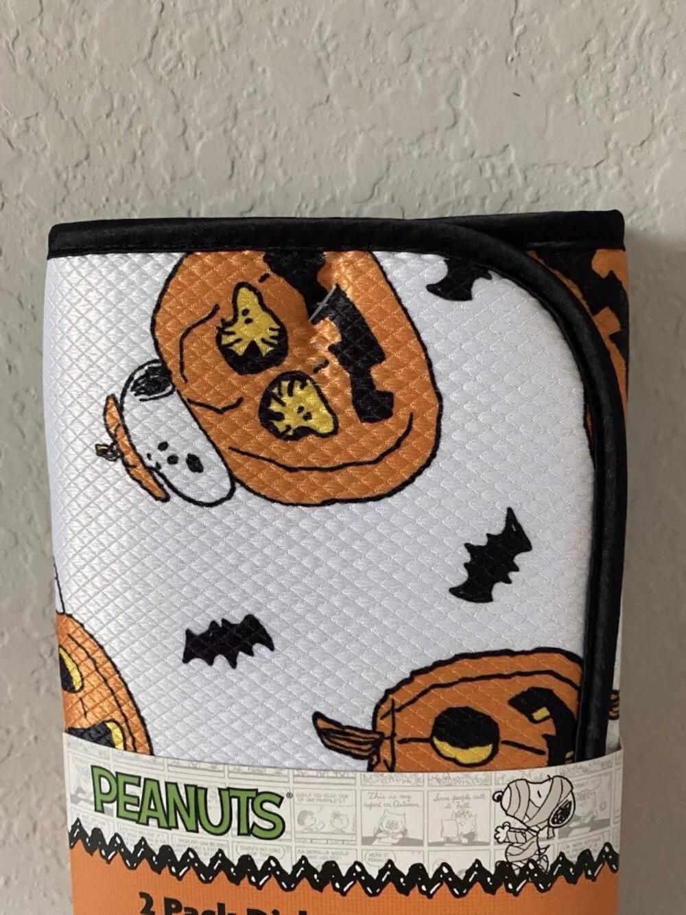2 Pack Peanuts Snoopy Woodstock Halloween Pumpkin Dish Drying Mats 16 X 18” NEW